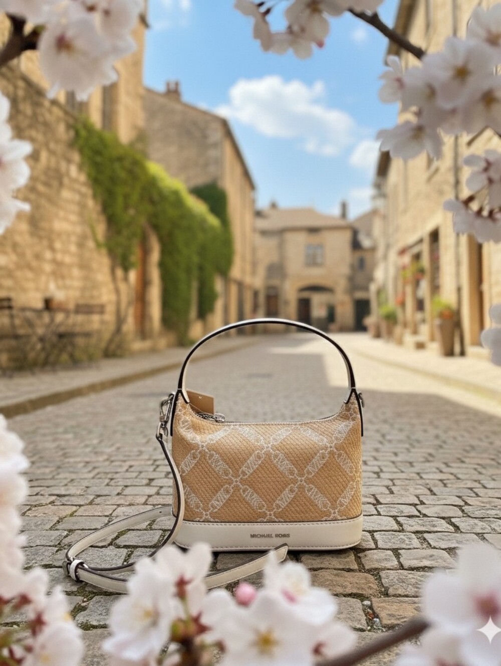 Michael Kors Wythe XS Top Handle Logo Jacquard Crossbody